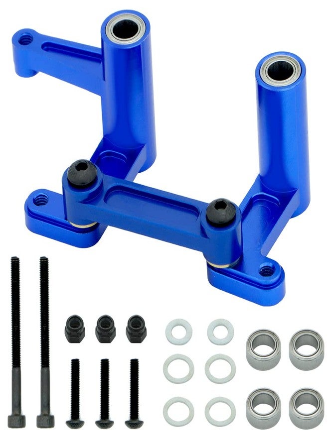 GLOBACT قطع غيار وصلة التوجيه المصنوعة من الألومنيوم من GLOBACT لسيارات Slash 2WD بمقياس 1/10 Rustler Bandit Ford F-150 2WD مع محامل كروية، بديل للقطعة رقم 3743 (أزرق). - Image 1